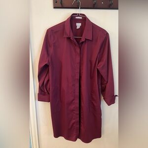 Chico’s No Iron Tunic (maroon) Size 3